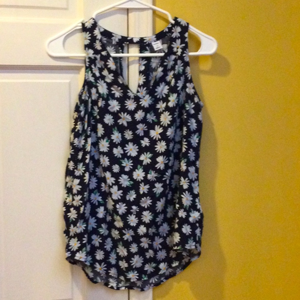 Old Navy navy daisy print tank top, XS